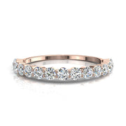 Demi-alliance 15 diamants synthétiques ronds 0.75 carat or rose Daniela